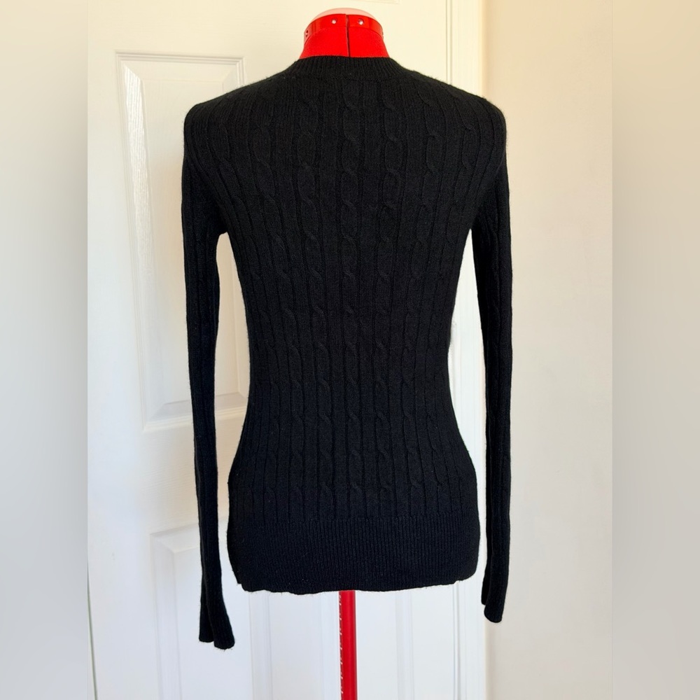 Vineyard Vines 100% Cashmere Cable Knit Sweater Black Pullover Women’s XXS-XS-S - Picture 4 of 12
